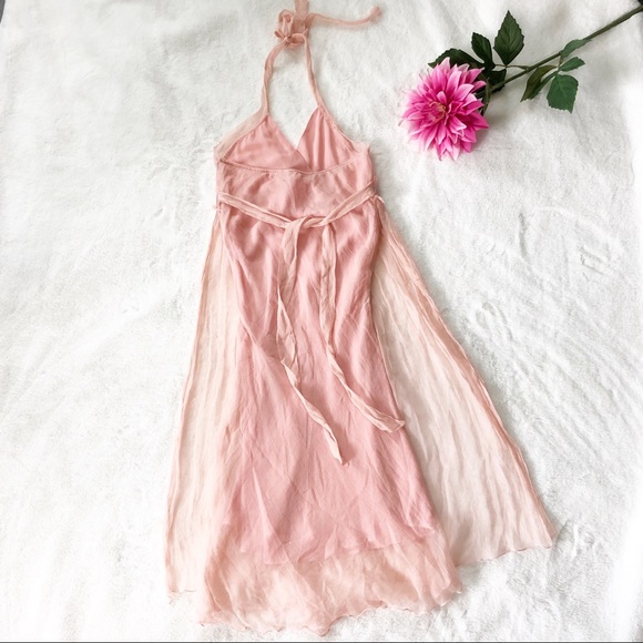 Pastel silk halter dress - Picture 4 of 14